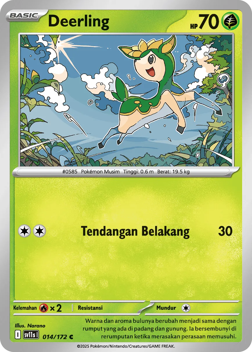 Deerling 014 — Black And White (Indonesian Pokémon TCG card)