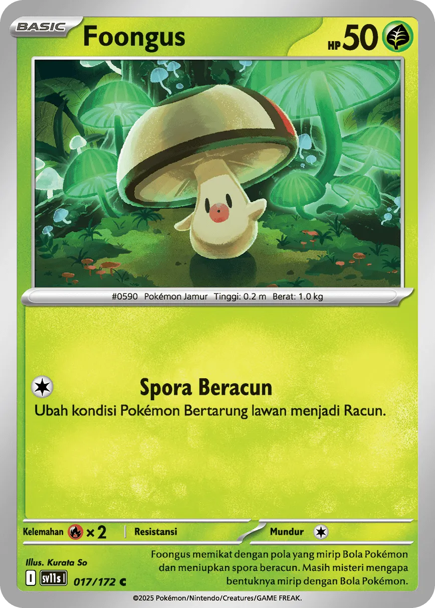 Foongus 017 — Black And White (Indonesian Pokémon TCG card)