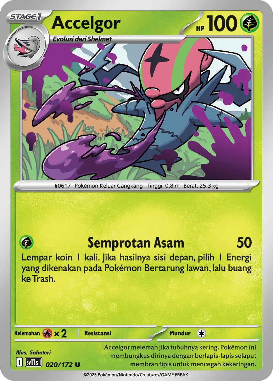 Accelgor 020 — Black And White (Indonesian Pokémon TCG card)