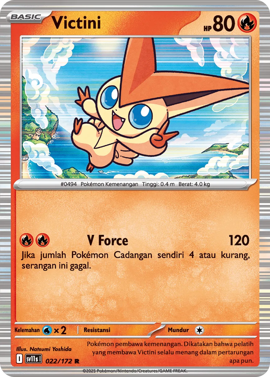 Victini 022 — Black And White (Indonesian Pokémon TCG card)