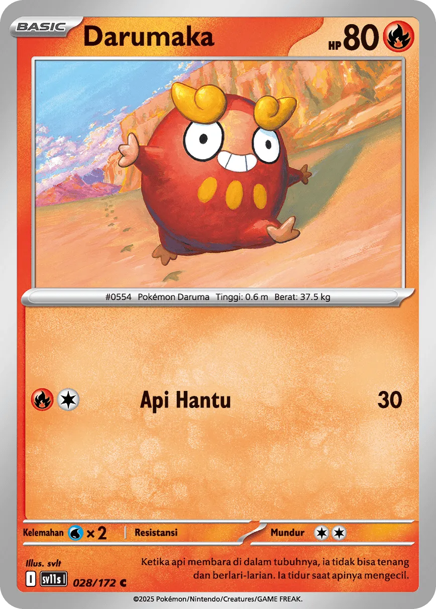 Darumaka 028 — Black And White (Indonesian Pokémon TCG card)