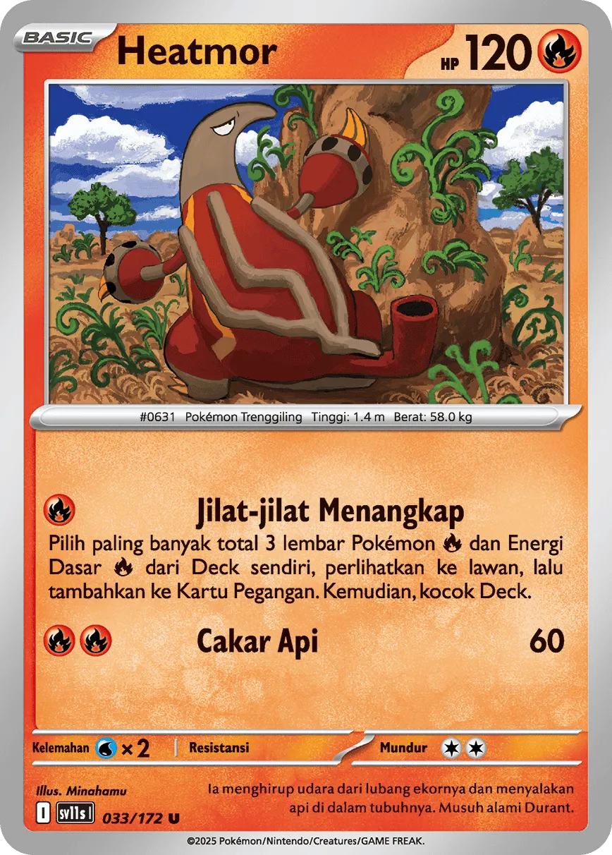 Heatmor 033 — Black And White (Indonesian Pokémon TCG card)