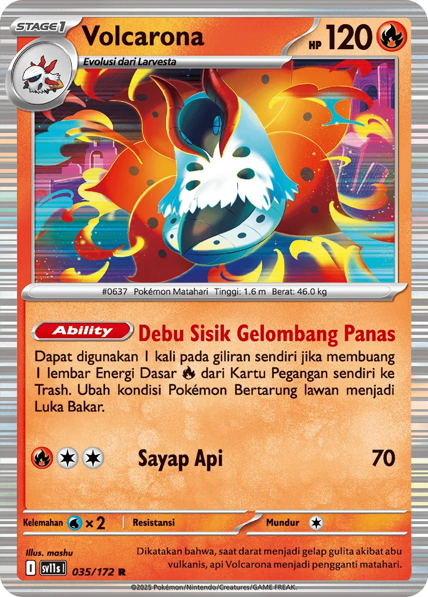 Volcarona 035 — Black And White (Indonesian Pokémon TCG card)