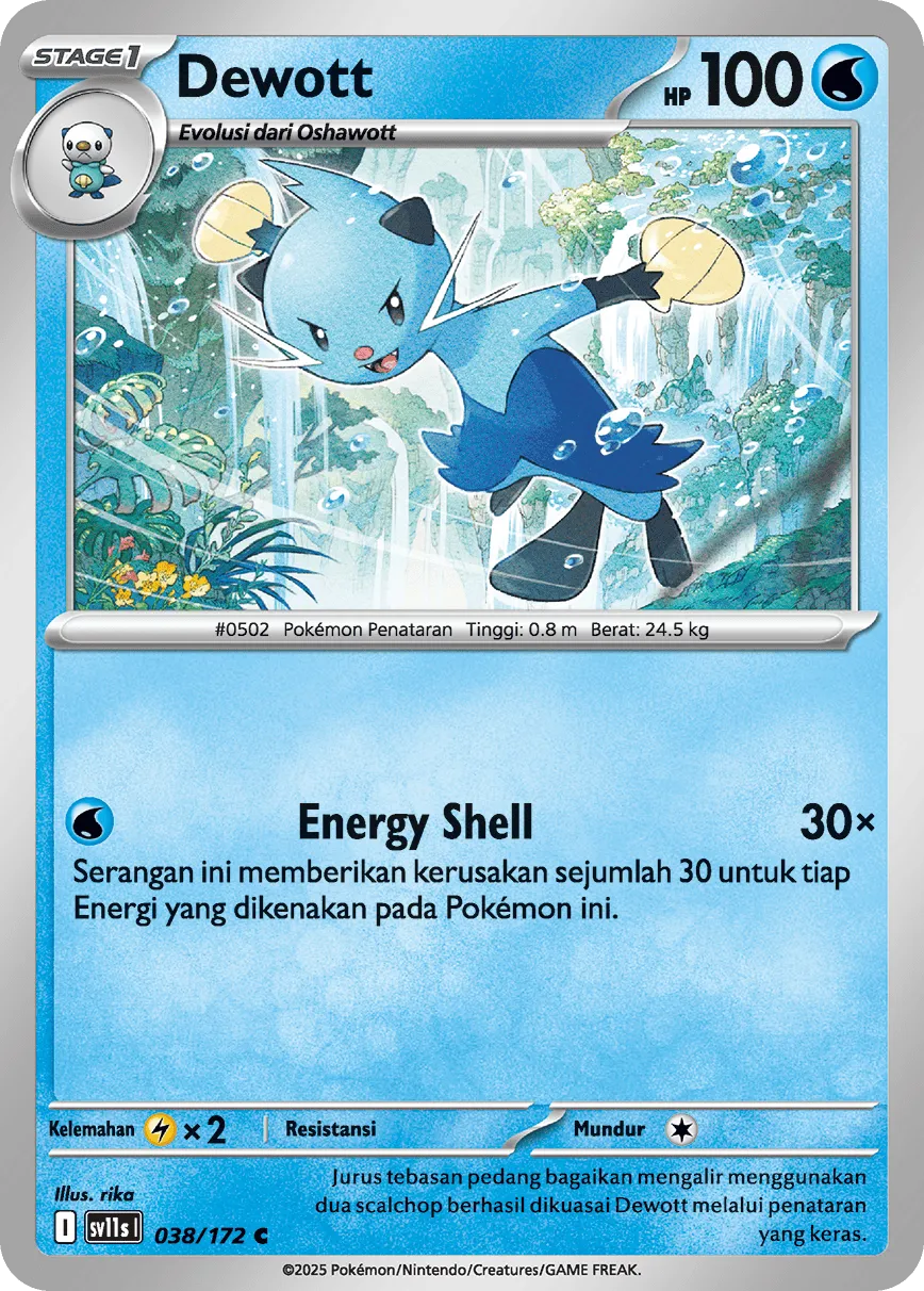 Dewott 038 — Black And White (Indonesian Pokémon TCG card)