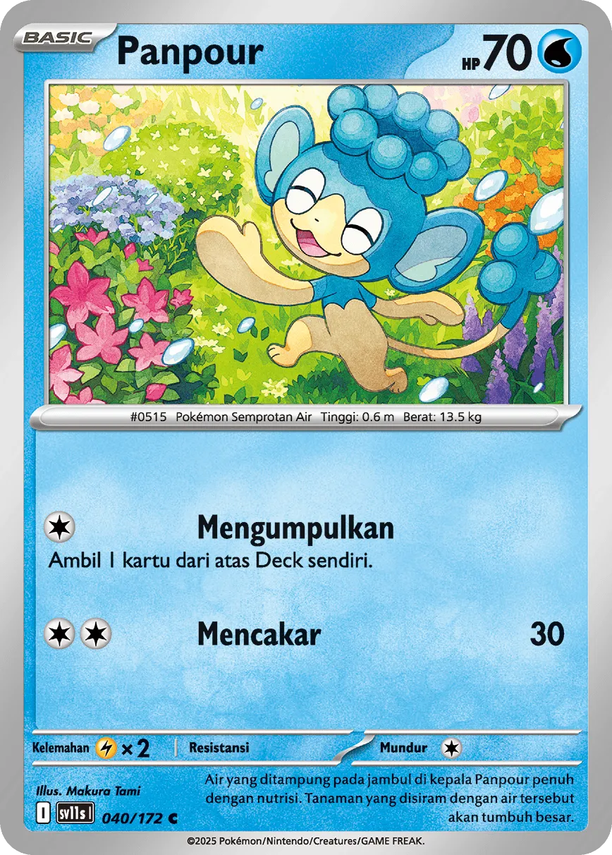 Panpour 040 — Black And White (Indonesian Pokémon TCG card)