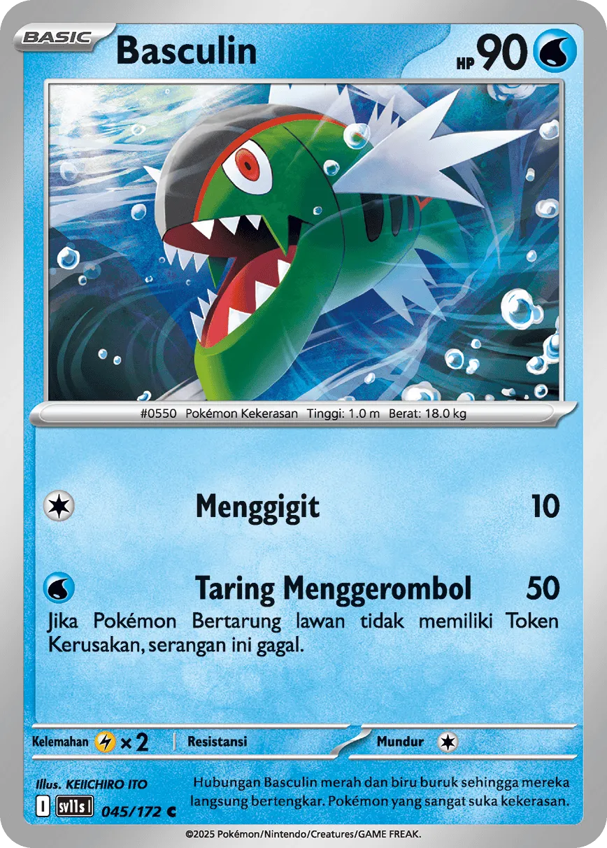Basculin 045 — Black And White (Indonesian Pokémon TCG card)