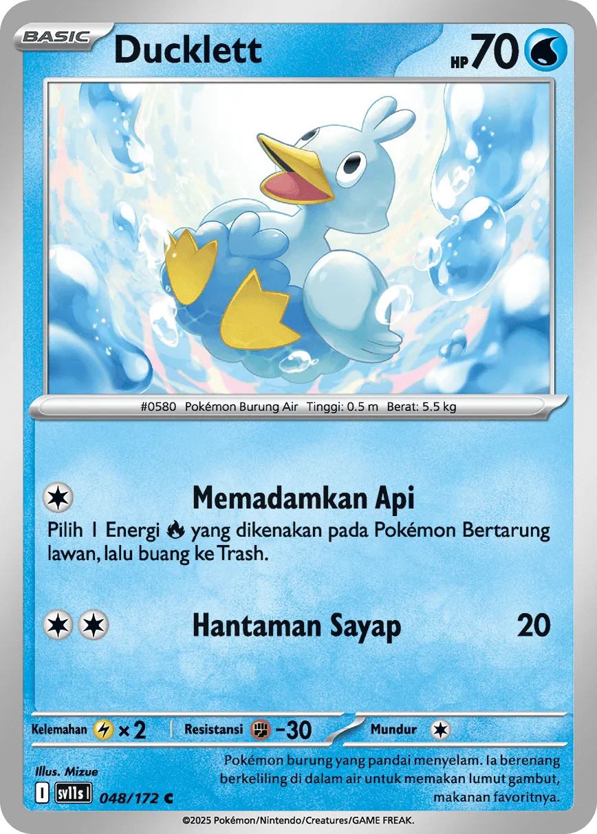Ducklett 048 — Black And White (Indonesian Pokémon TCG card)