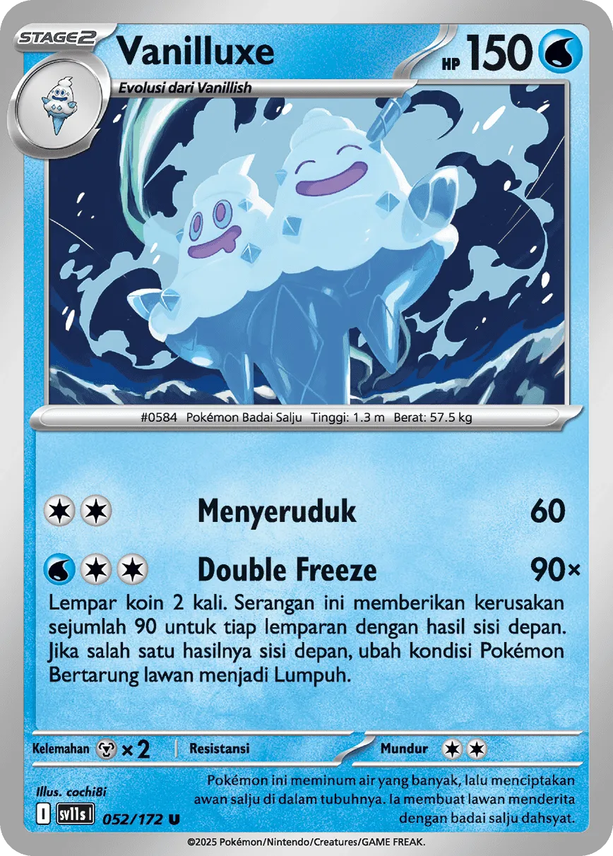 Vanilluxe 052 — Black And White (Indonesian Pokémon TCG card)
