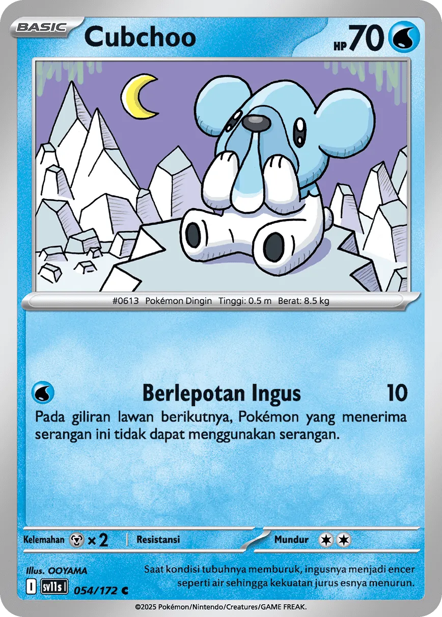 Cubchoo 054 — Black And White (Indonesian Pokémon TCG card)