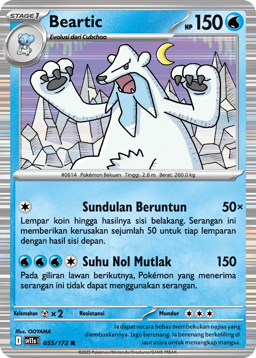 Beartic 055 — Black And White (Indonesian Pokémon TCG card)