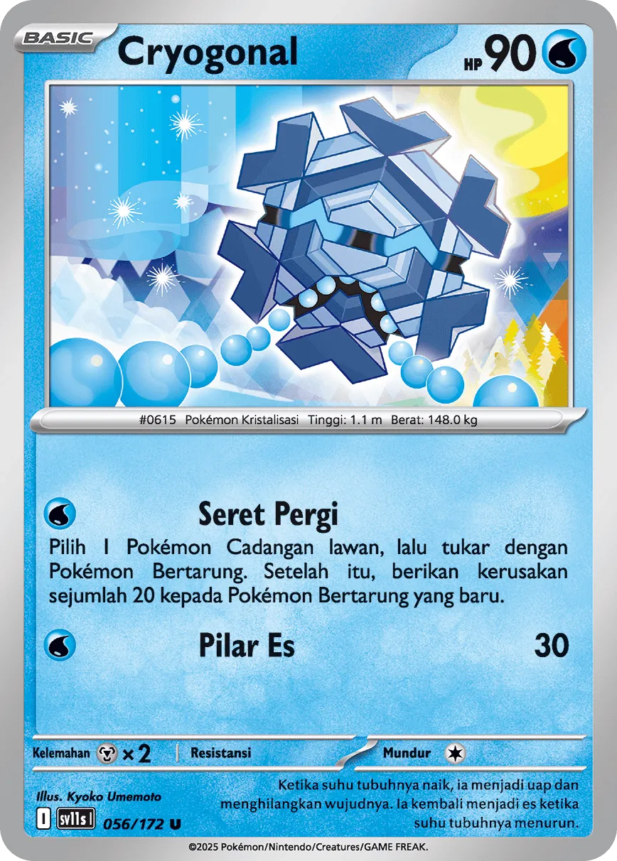 Cryogonal 056 — Black And White (Indonesian Pokémon TCG card)