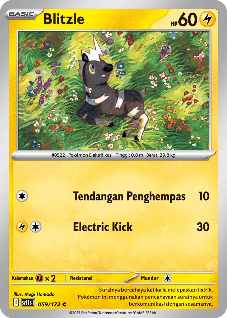 Blitzle 059 — Black And White (Indonesian Pokémon TCG card)
