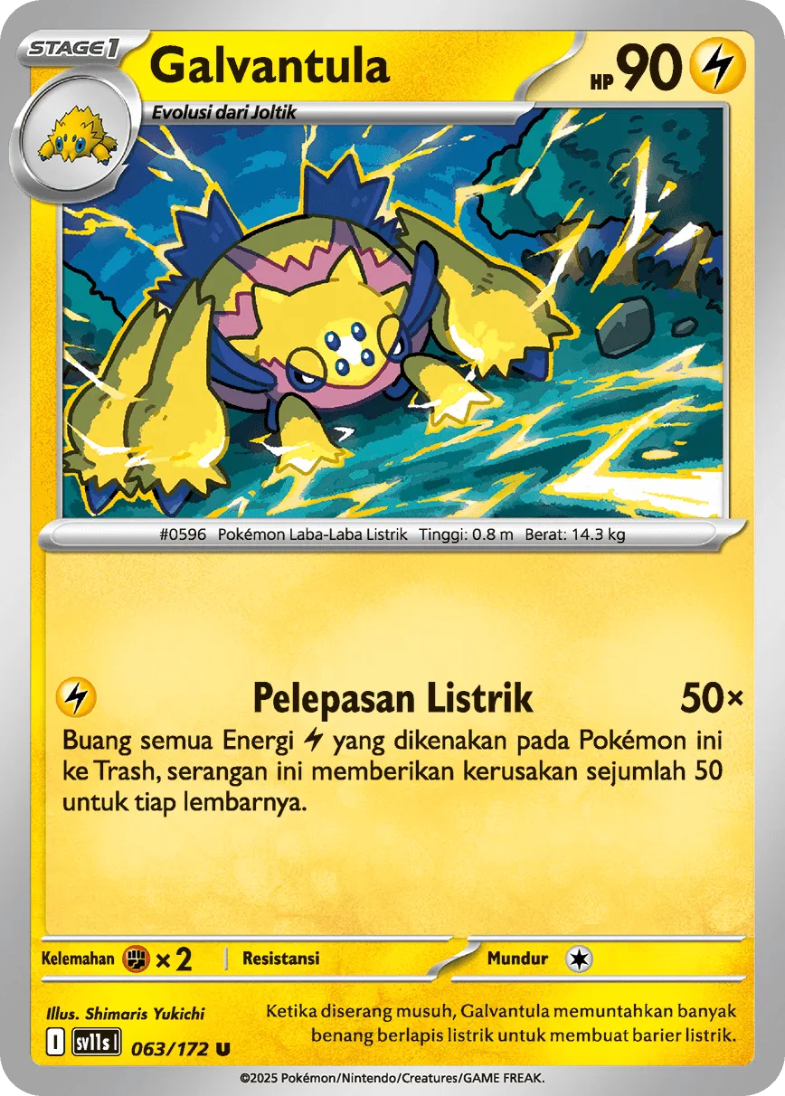 Galvantula 063 — Black And White (Indonesian Pokémon TCG card)