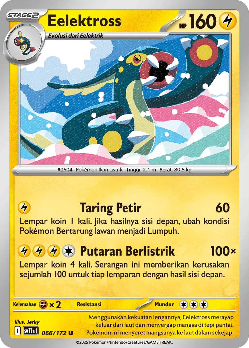 Eelektross 066 — Black And White (Indonesian Pokémon TCG card)