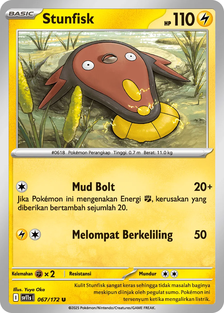 Stunfisk 067 — Black And White (Indonesian Pokémon TCG card)