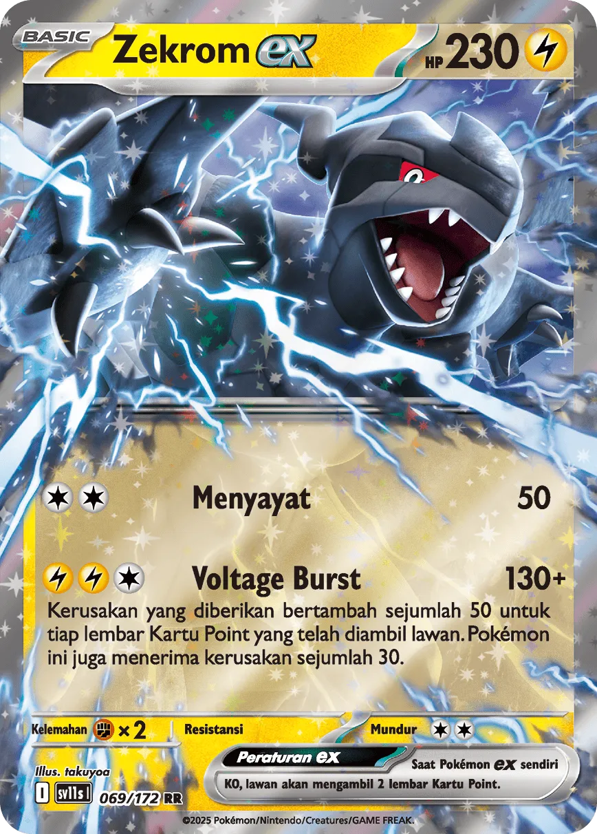 Zekrom ex 069 — Black And White (Indonesian Pokémon TCG card)