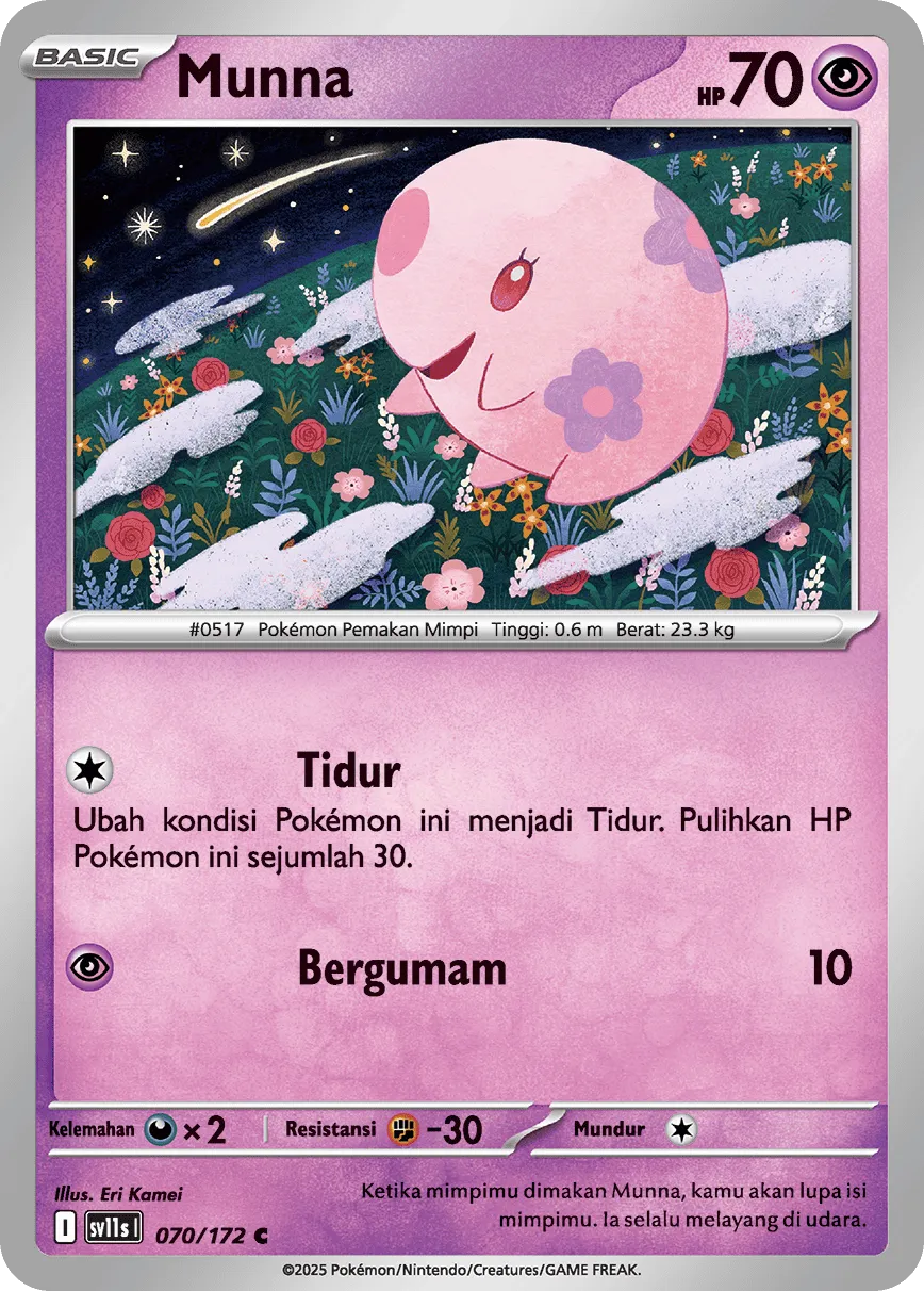Munna 070 — Black And White (Indonesian Pokémon TCG card)