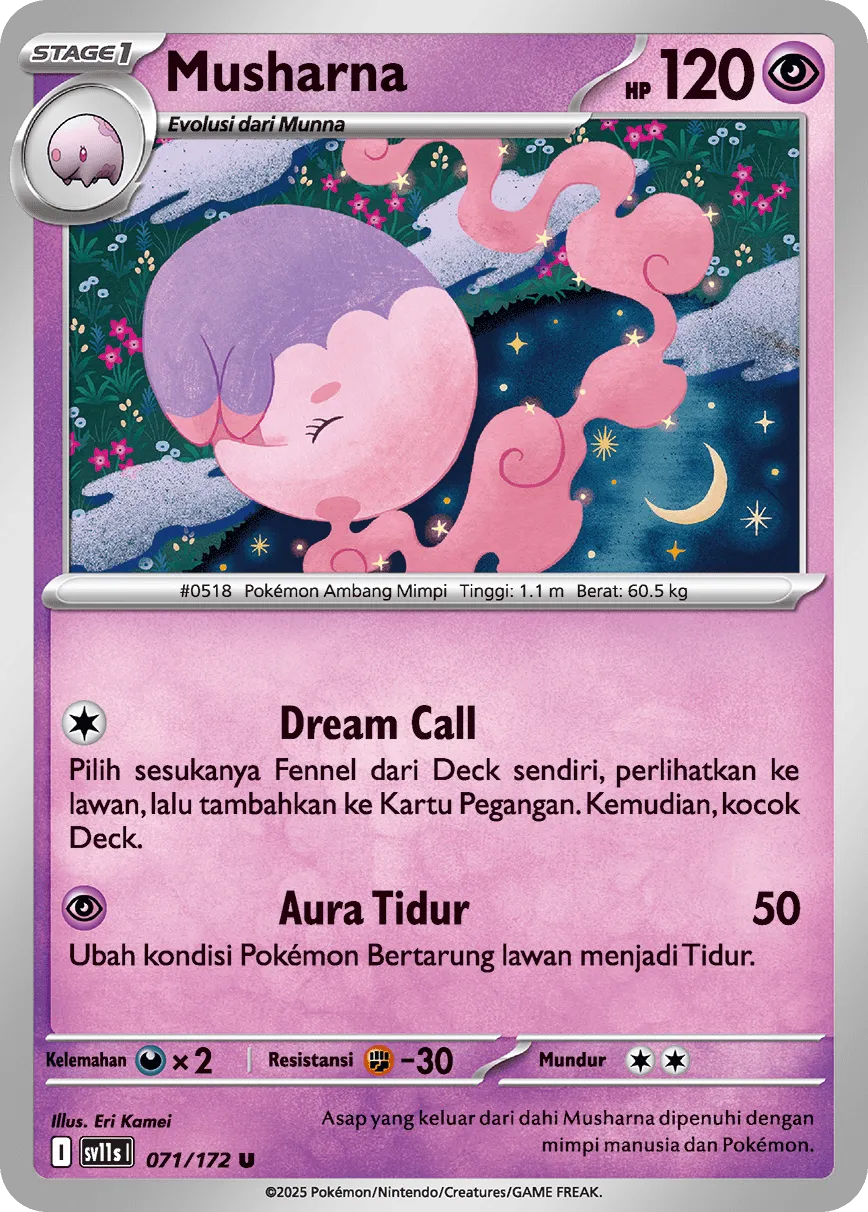 Musharna 071 — Black And White (Indonesian Pokémon TCG card)