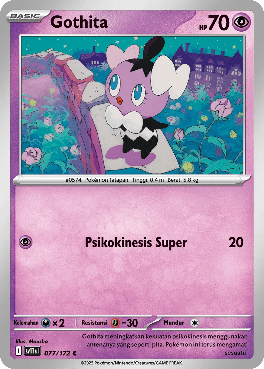 Gothita 077 — Black And White (Indonesian Pokémon TCG card)