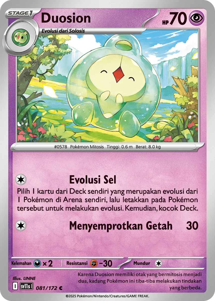 Duosion 081 — Black And White (Indonesian Pokémon TCG card)