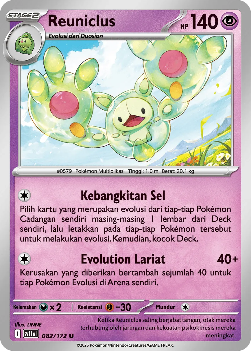 Reuniclus 082 — Black And White (Indonesian Pokémon TCG card)