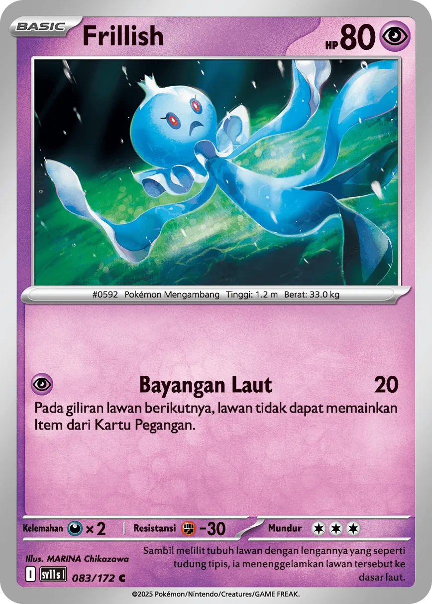 Frillish 083 — Black And White (Indonesian Pokémon TCG card)