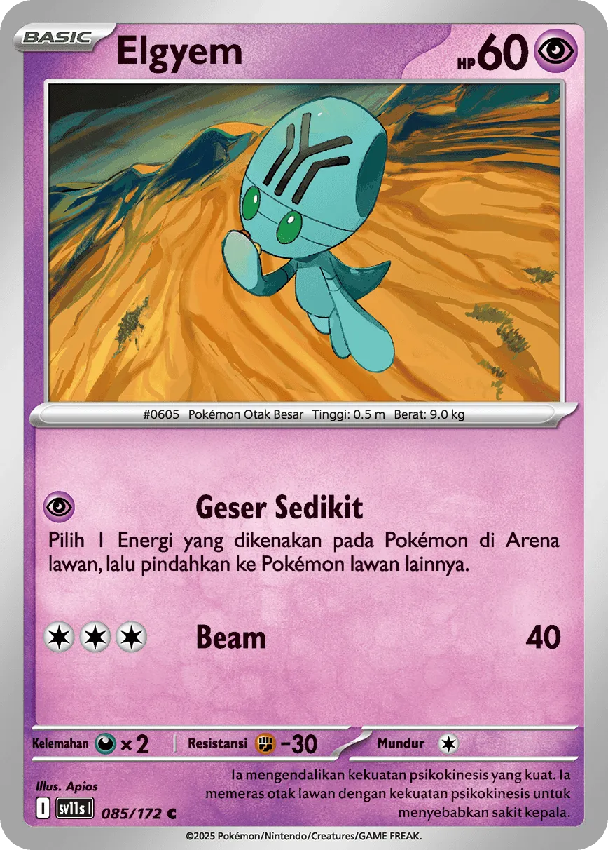 Elgyem 085 — Black And White (Indonesian Pokémon TCG card)