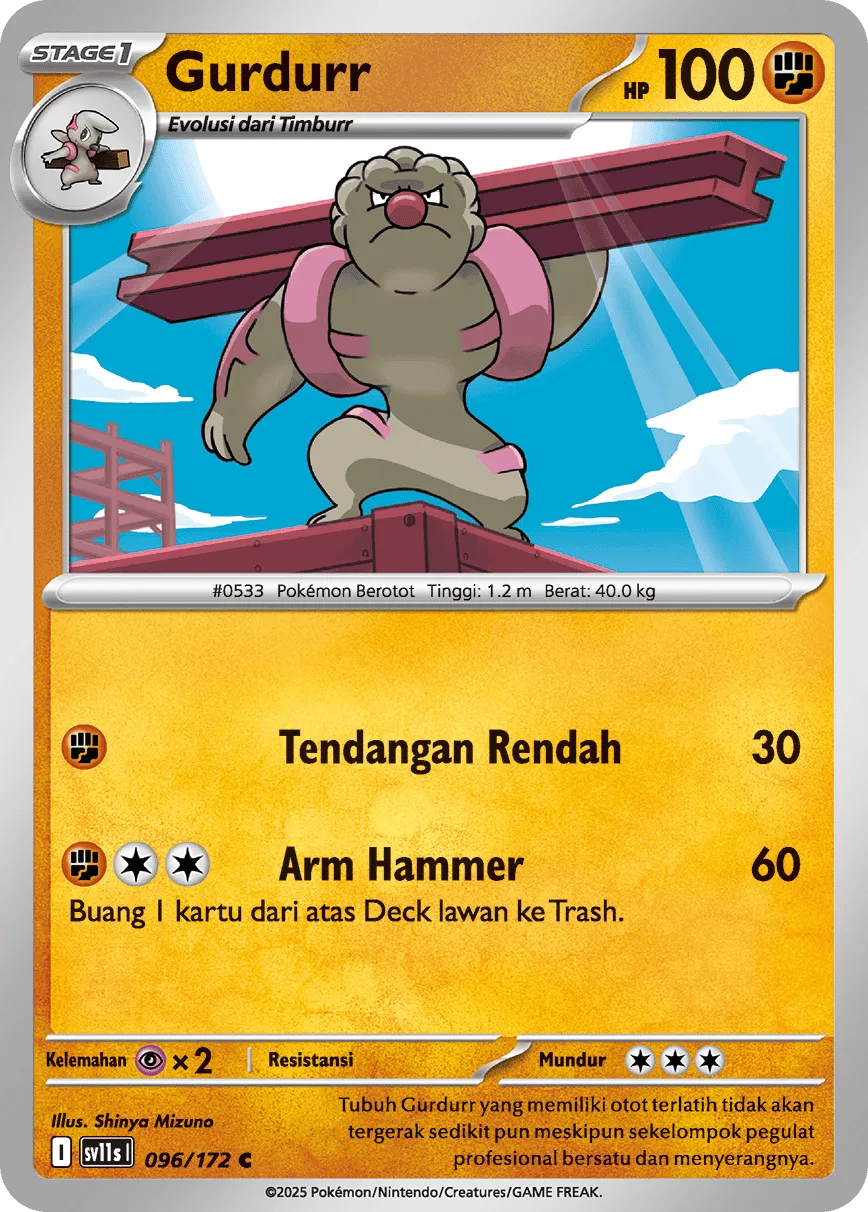 Gurdurr 096 — Black And White (Indonesian Pokémon TCG card)