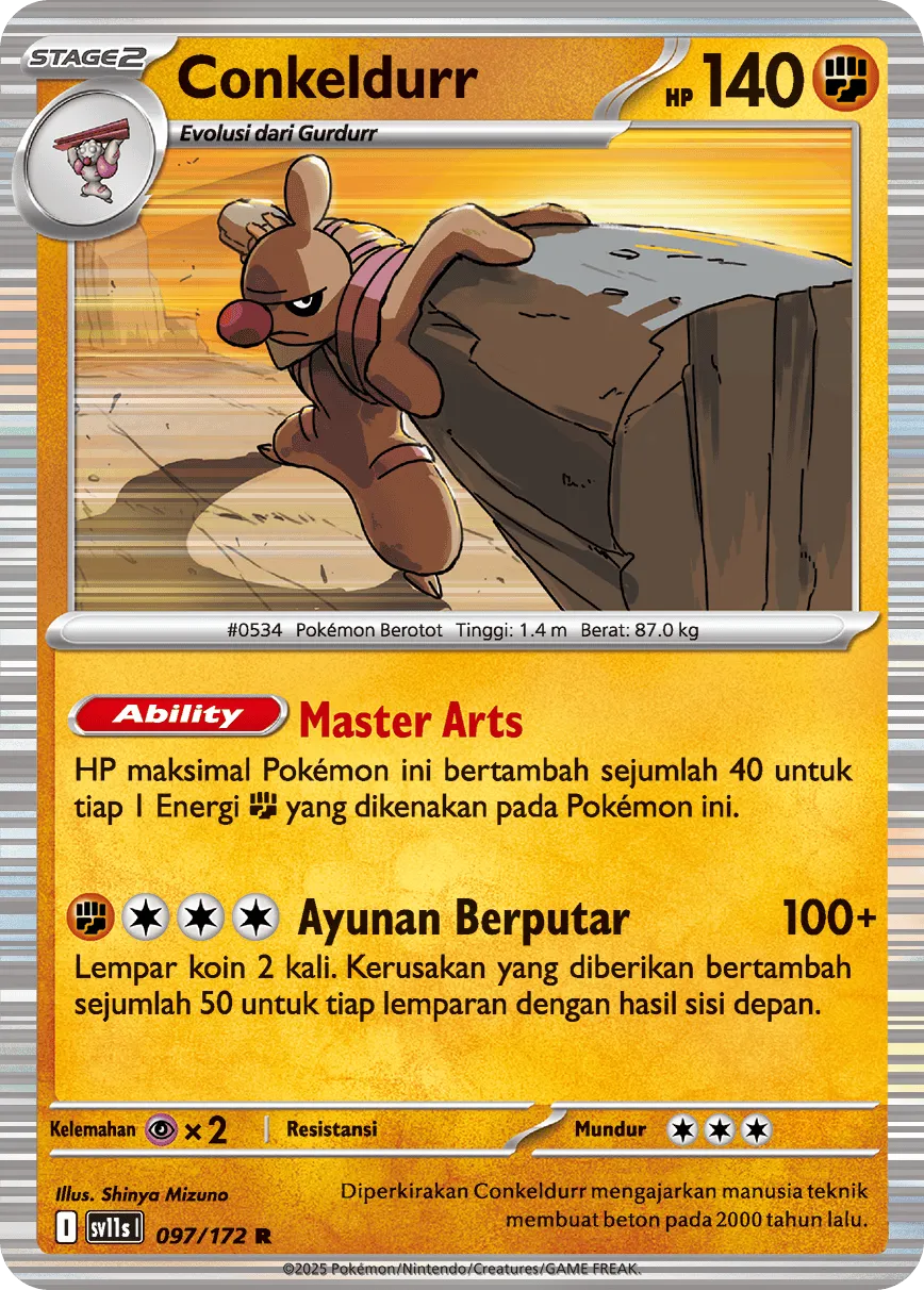 Conkeldurr 097 — Black And White (Indonesian Pokémon TCG card)