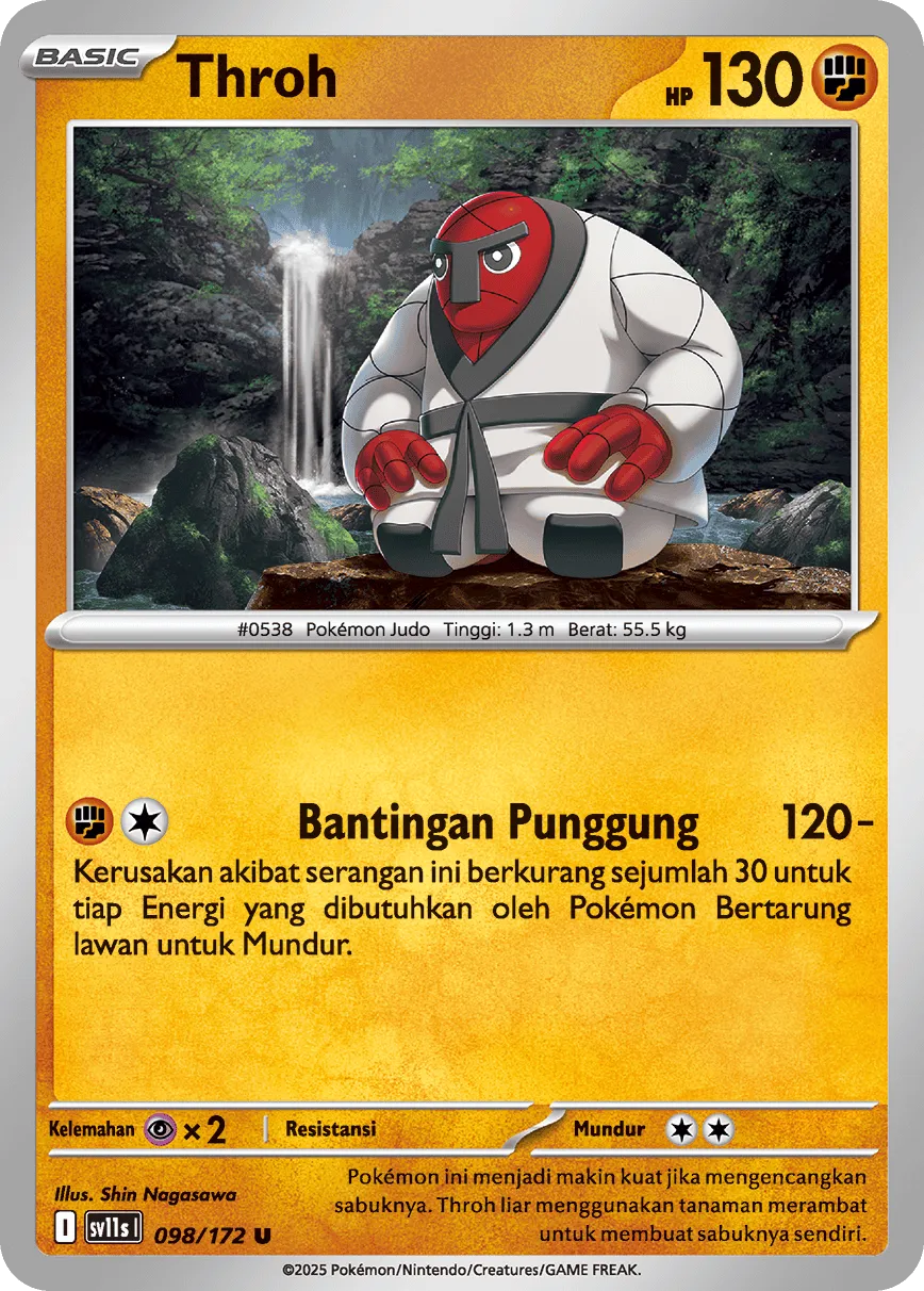 Throh 098 — Black And White (Indonesian Pokémon TCG card)