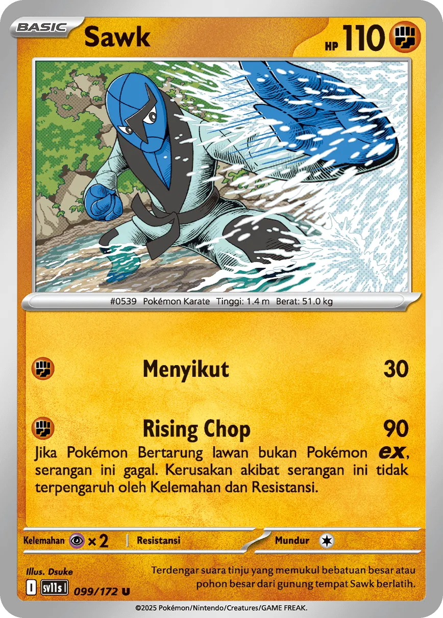 Sawk 099 — Black And White (Indonesian Pokémon TCG card)