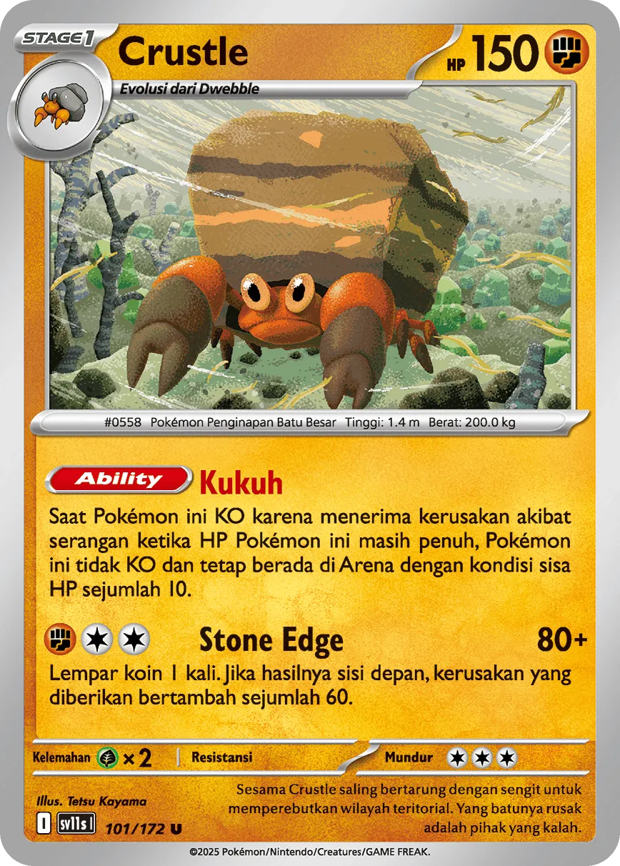 Crustle 101 — Black And White (Indonesian Pokémon TCG card)
