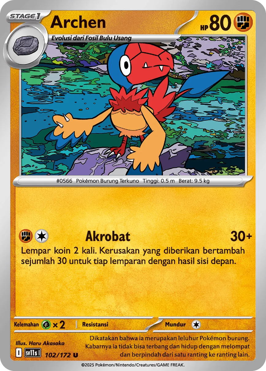 Archen 102 — Black And White (Indonesian Pokémon TCG card)