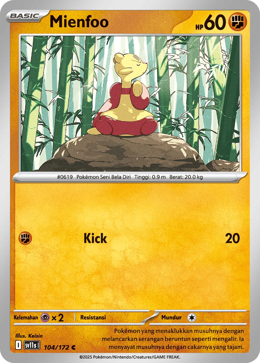 Mienfoo 104 — Black And White (Indonesian Pokémon TCG card)