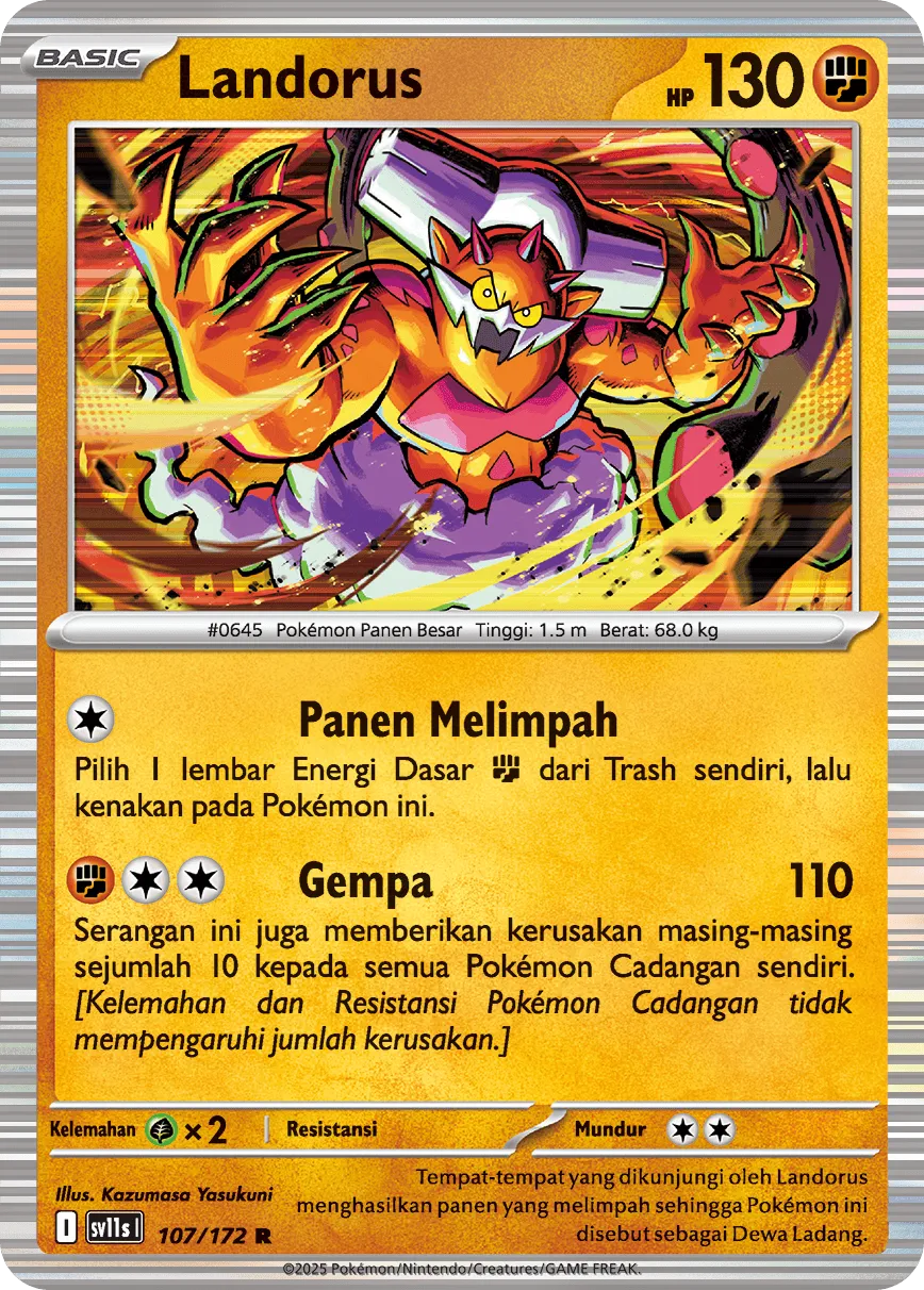 Landorus 107 — Black And White (Indonesian Pokémon TCG card)