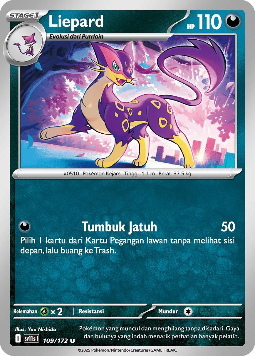 Liepard 109 — Black And White (Indonesian Pokémon TCG card)