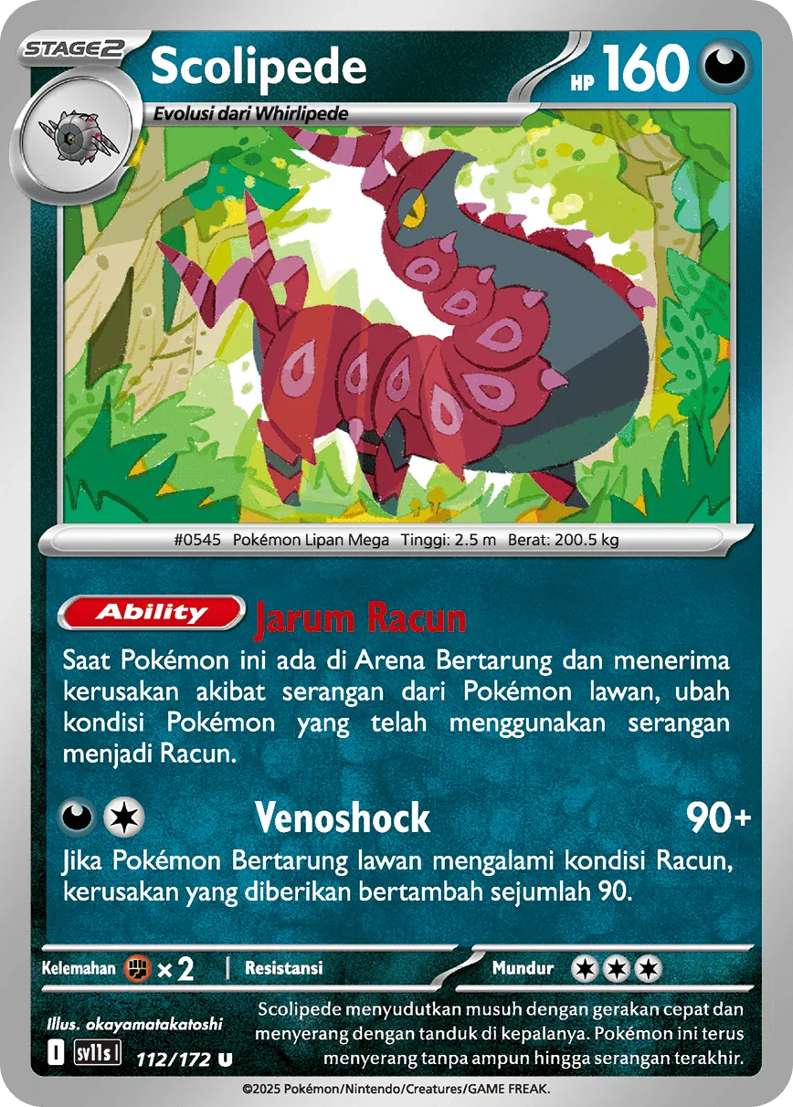 Scolipede 112 — Black And White (Indonesian Pokémon TCG card)
