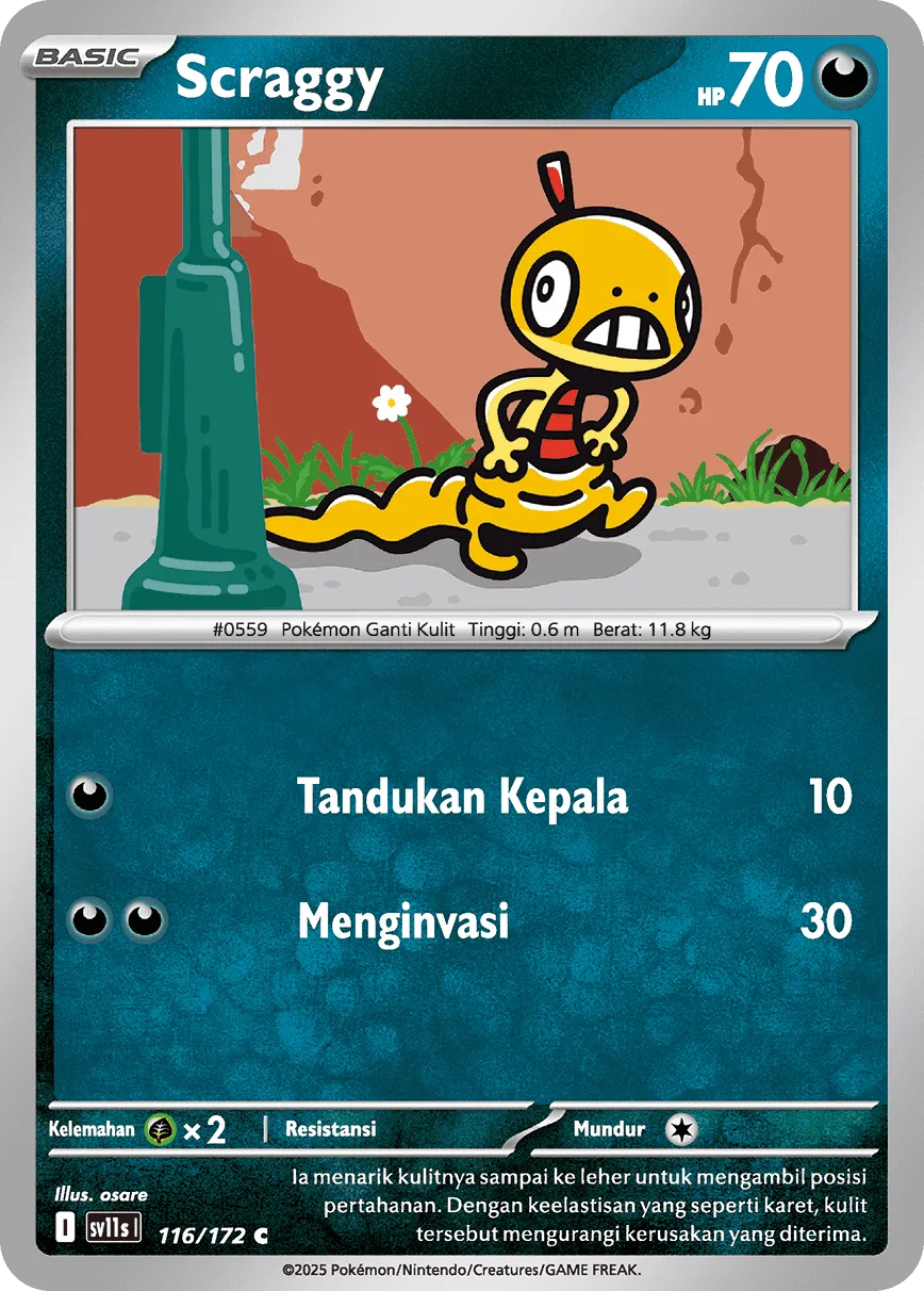 Scraggy 116 — Black And White (Indonesian Pokémon TCG card)