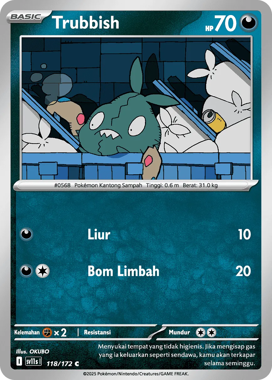 Trubbish 118 — Black And White (Indonesian Pokémon TCG card)