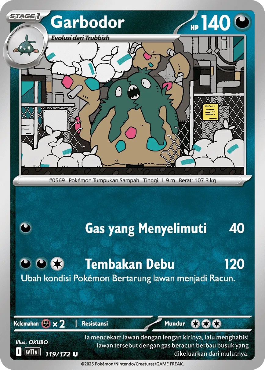 Garbodor 119 — Black And White (Indonesian Pokémon TCG card)