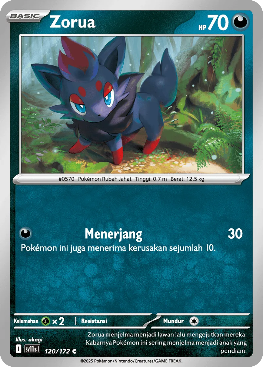 Zorua 120 — Black And White (Indonesian Pokémon TCG card)