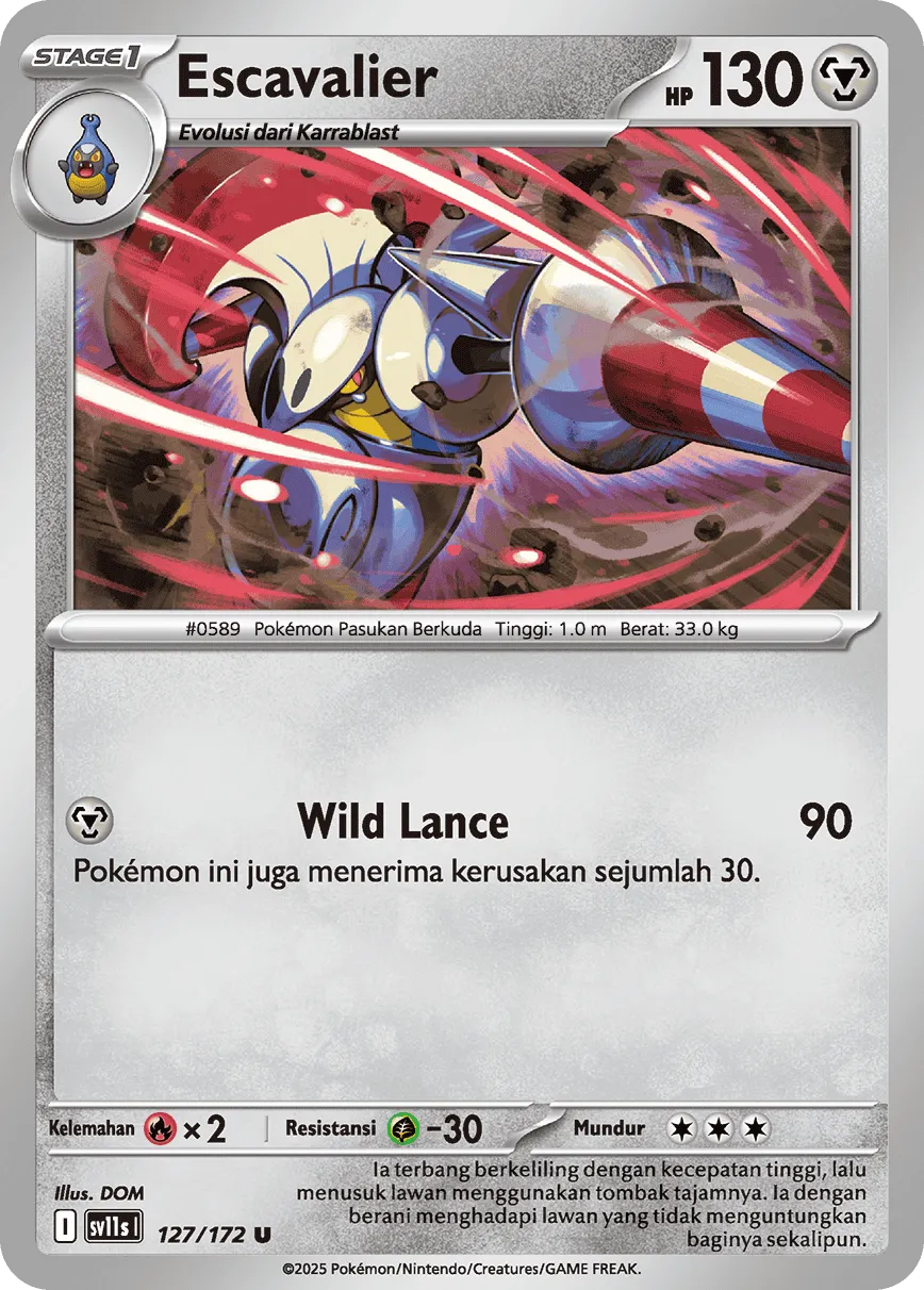 Escavalier 127 — Black And White (Indonesian Pokémon TCG card)