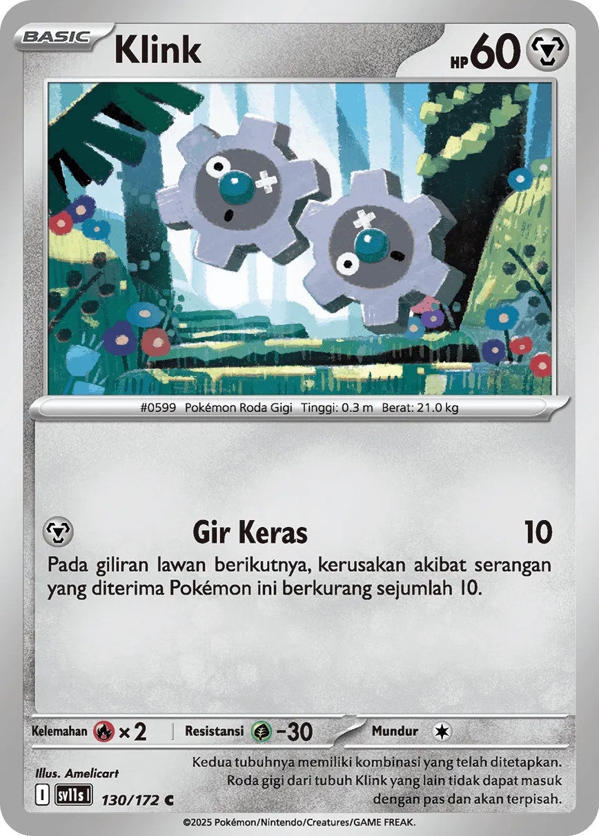 Klink 130 — Black And White (Indonesian Pokémon TCG card)