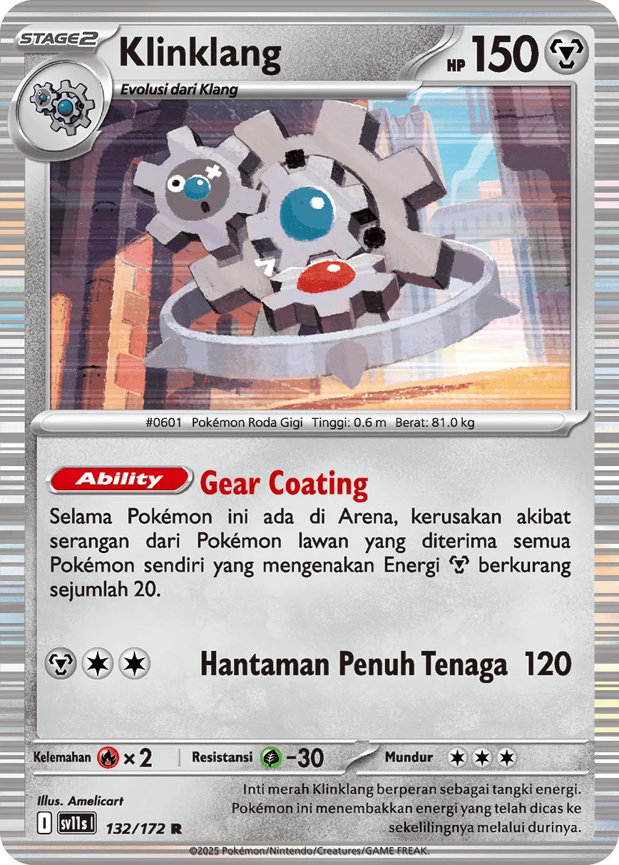 Klinklang 132 — Black And White (Indonesian Pokémon TCG card)