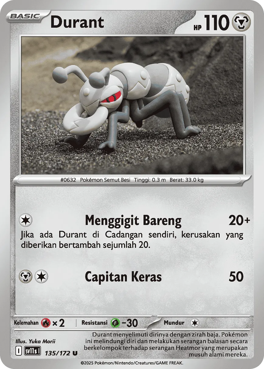 Durant 135 — Black And White (Indonesian Pokémon TCG card)