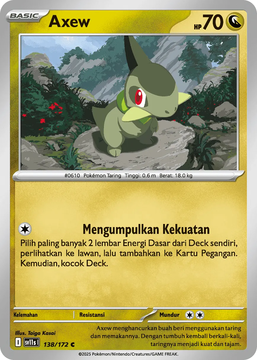 Axew 138 — Black And White (Indonesian Pokémon TCG card)