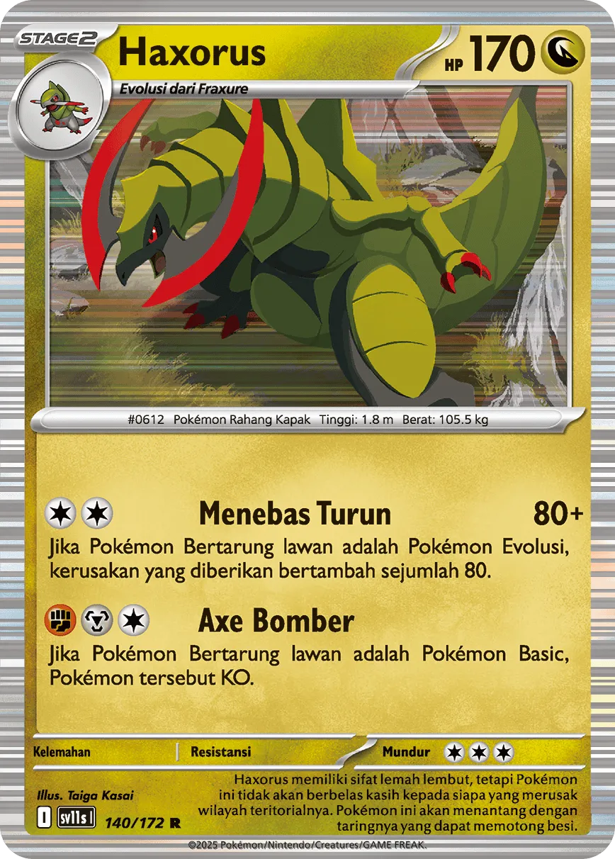 Haxorus 140 — Black And White (Indonesian Pokémon TCG card)