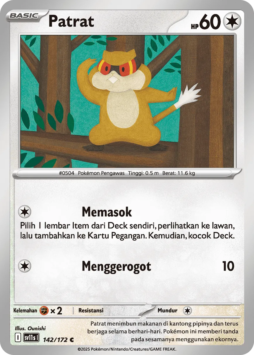 Patrat 142 — Black And White (Indonesian Pokémon TCG card)