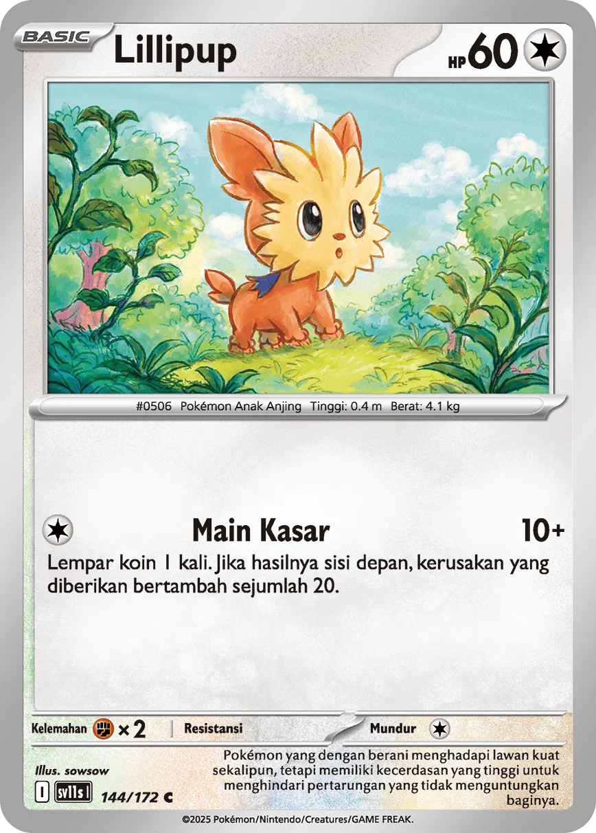 Lillipup 144 — Black And White (Indonesian Pokémon TCG card)