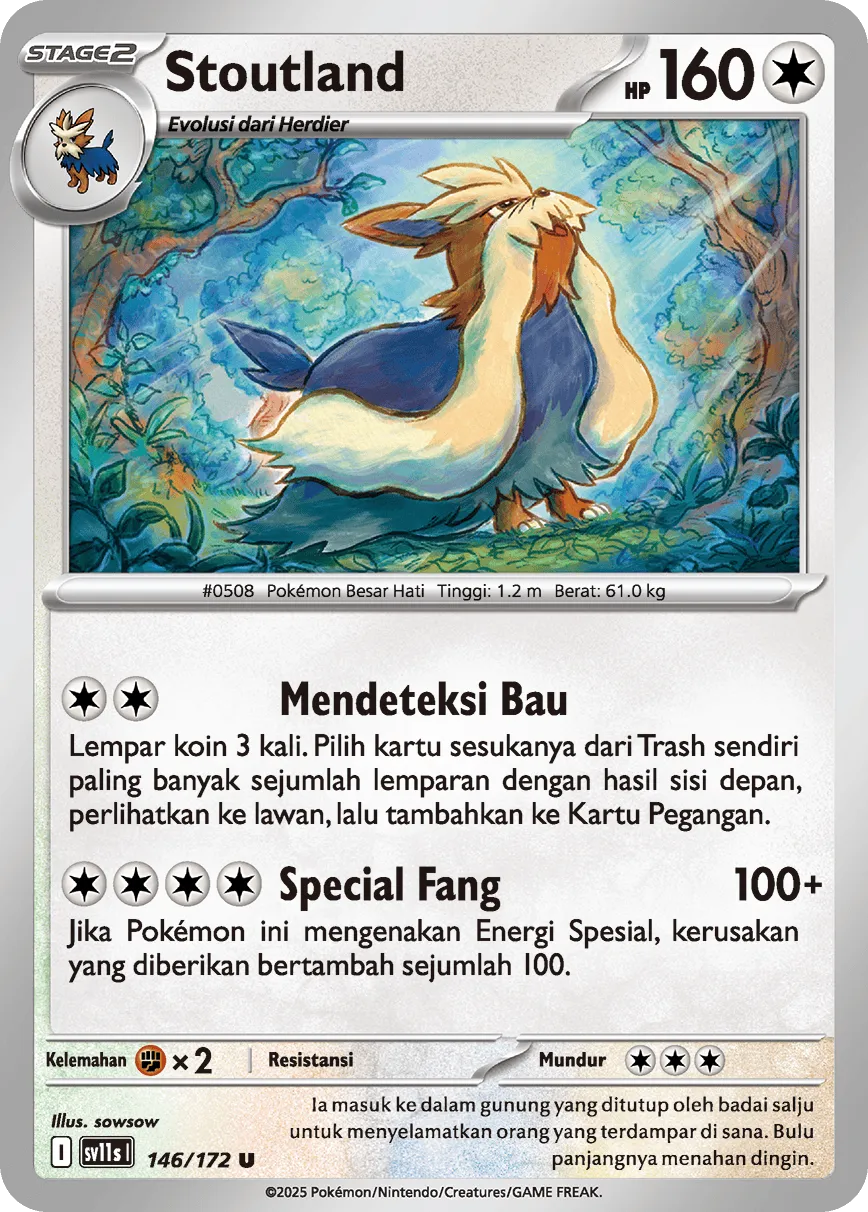 Stoutland 146 — Black And White (Indonesian Pokémon TCG card)